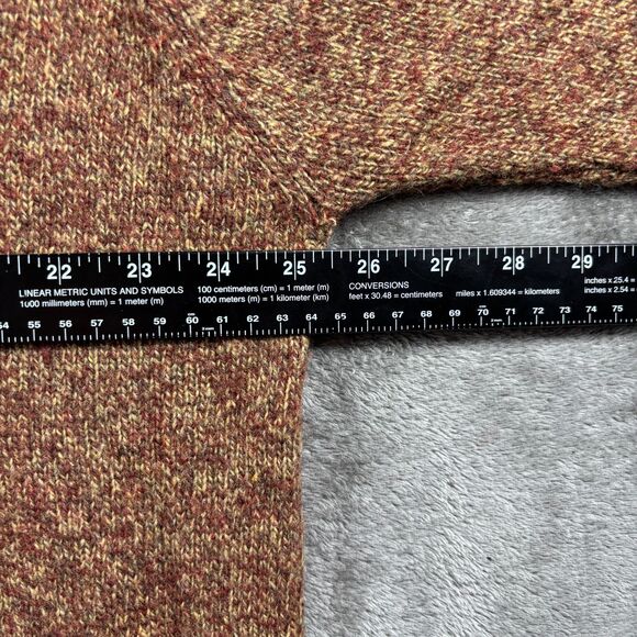 Woolrich Men Sweater Fisherman Preppy Crewneck Red Rock Heather Brown XL I140 - Picture 5 of 9